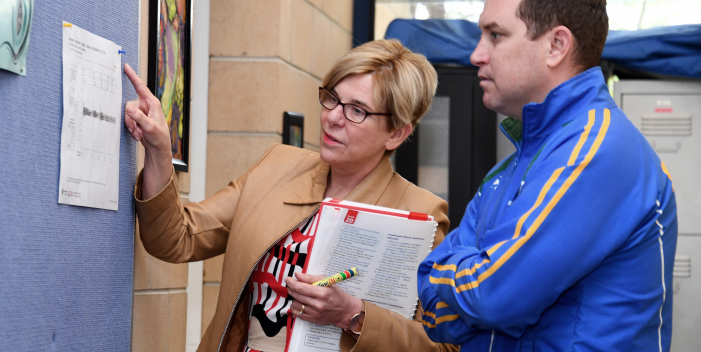 Image of teachers engaging in student progress monitoring