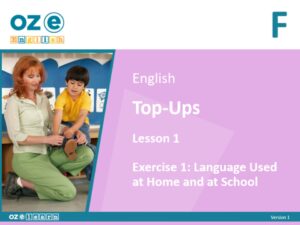 Oz-e-English Top-Ups Lesson cover for Years F-2 Lesson 1