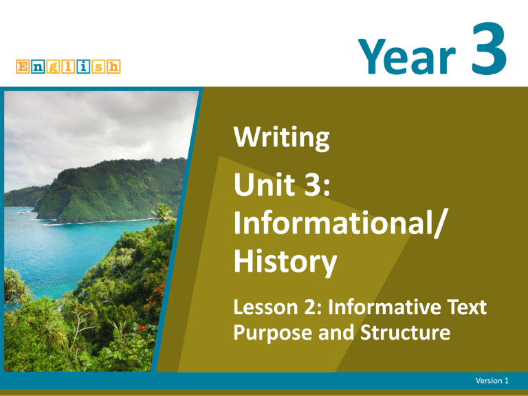 Informational History Y3 U3 Lesson 1 Cover front cover U3 Y3 L2