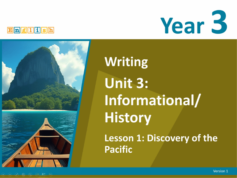 Informational history cover U3 Y3 Lesson 1 Front Cover unit 3 Y3 L1