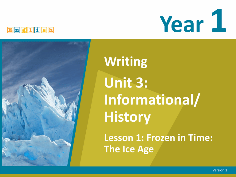 Year 1 Informative History Lesson 1 Year 1 Lesson 1 Cover