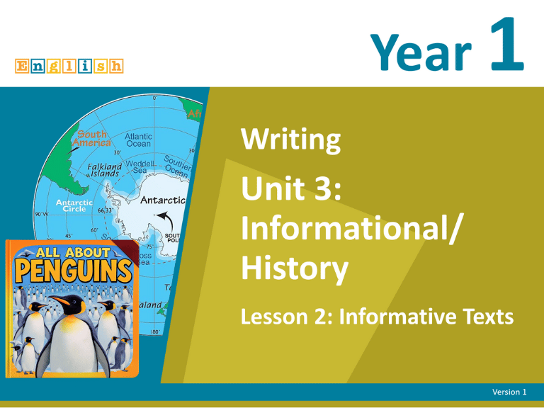 Year 1 Informative History Lesson 2 Year 1 lesson 2 cover informational history