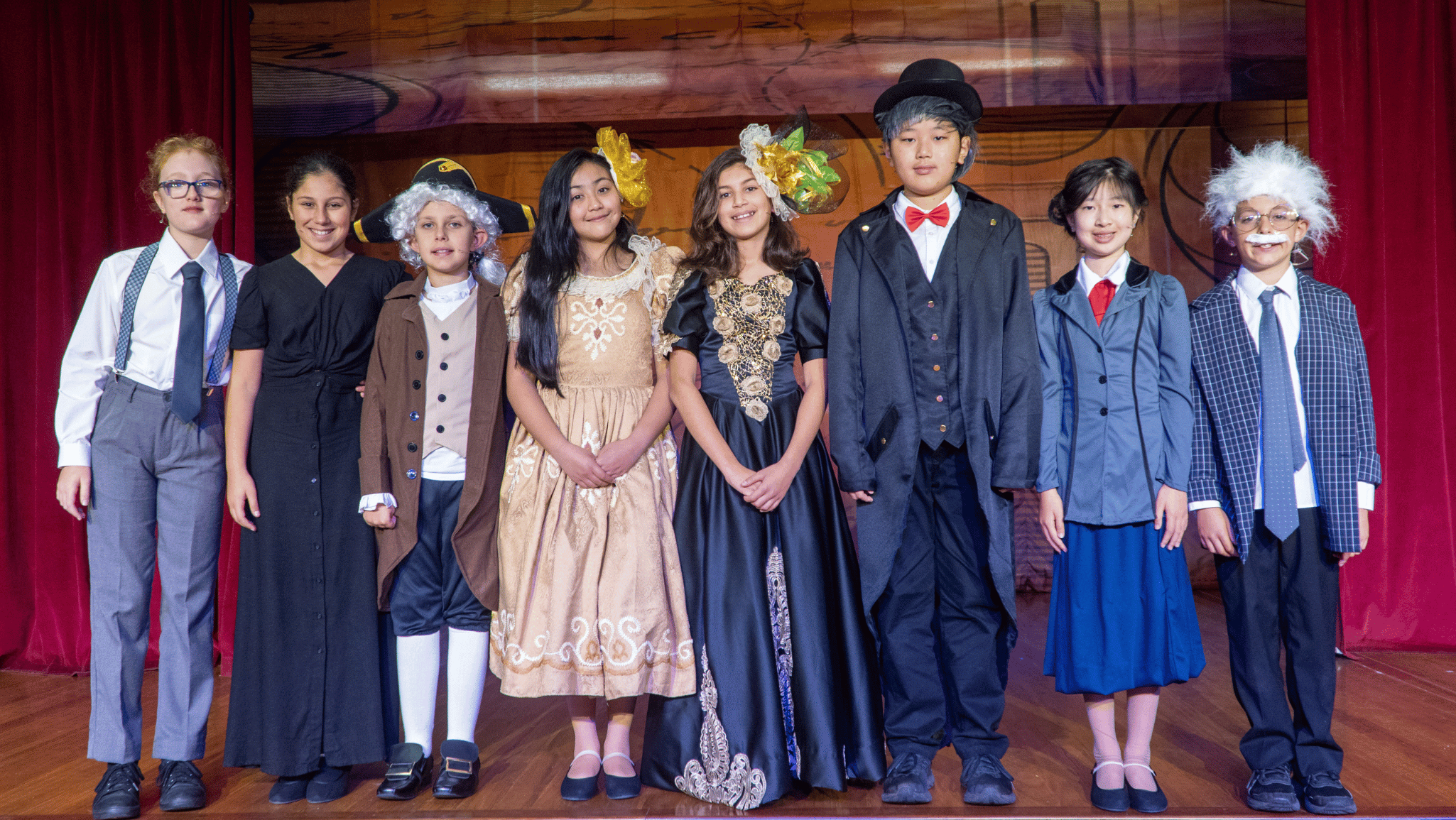 haberfield public e=mc2 production image of school children in the production