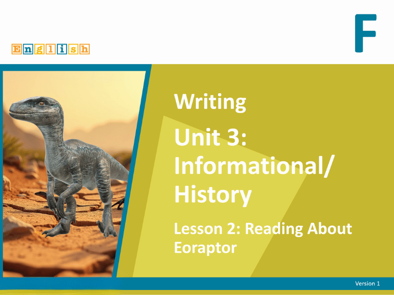 informational writing history dinosaurs lesson 2 cover image lesson 2 year F