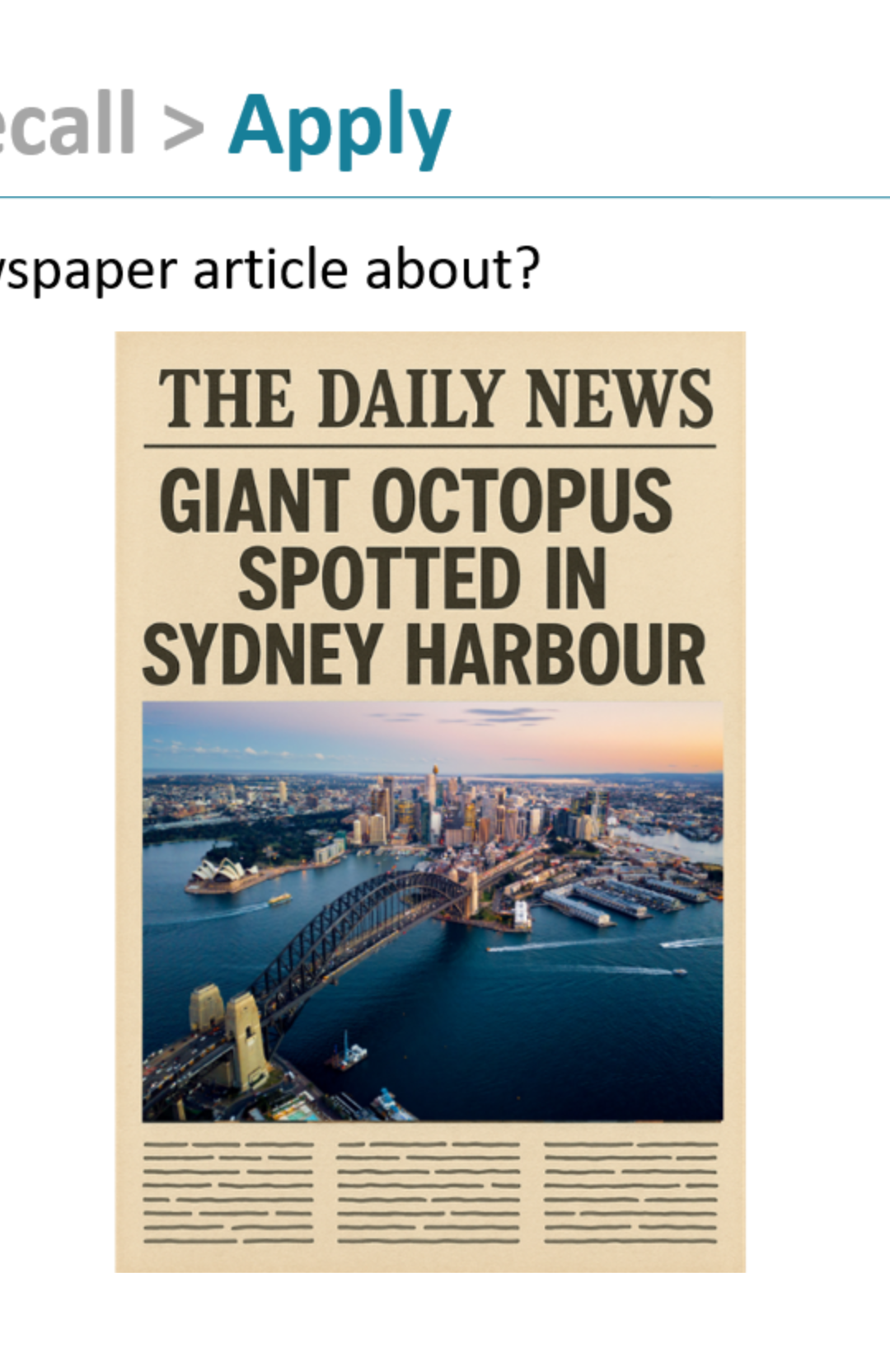 english writing year 4 newspaper clipping image