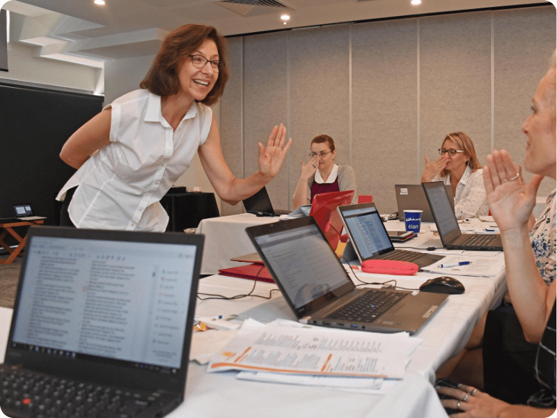 School leader managing a group of teachers